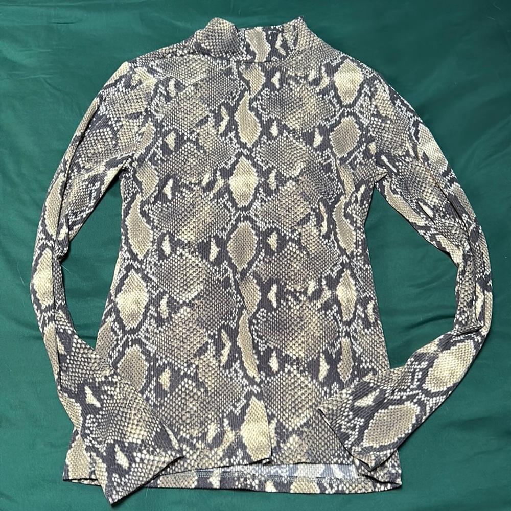 Faux Snakeskin Long Sleeve